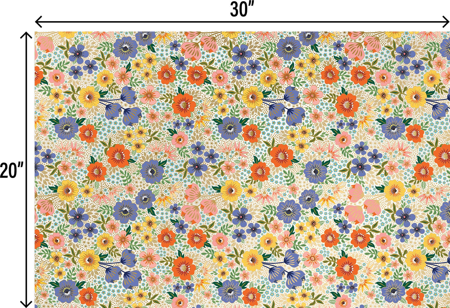 Golden Floral Designer Tissue