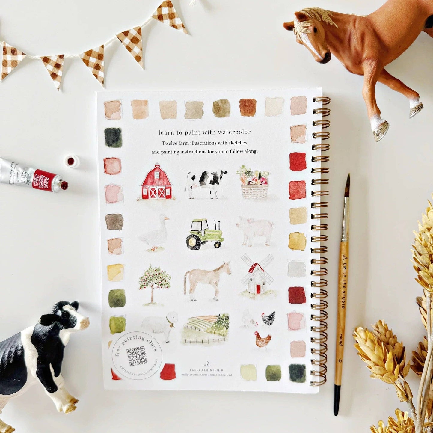 Emily Lex Studio | Farm watercolor workbook