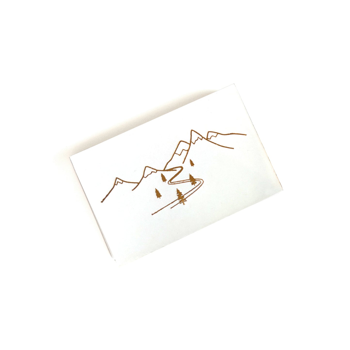 Snow Capped Mountains Gold Foil Matchbox | Hygge Gift | Cozy Candle Tool