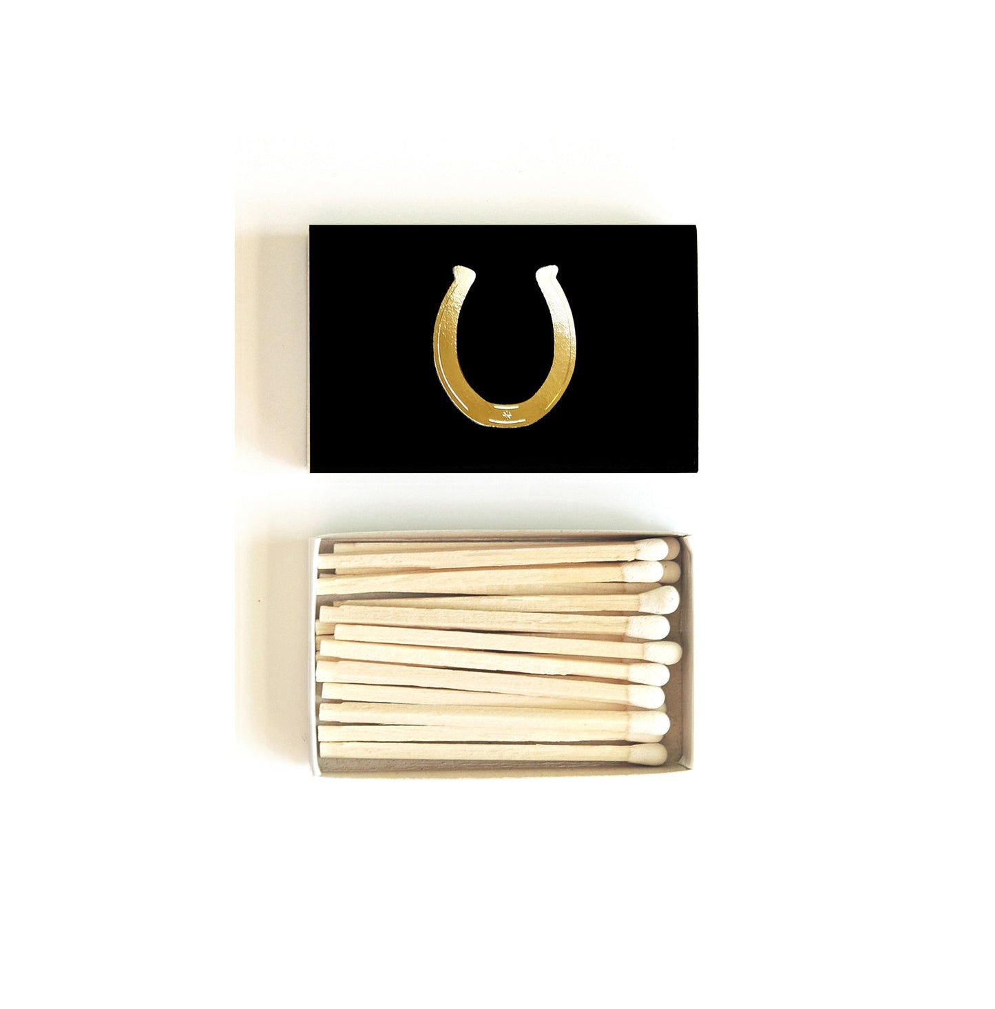 Lucky Horseshoe Gold Foil Embossed Matchbox | Western Matches