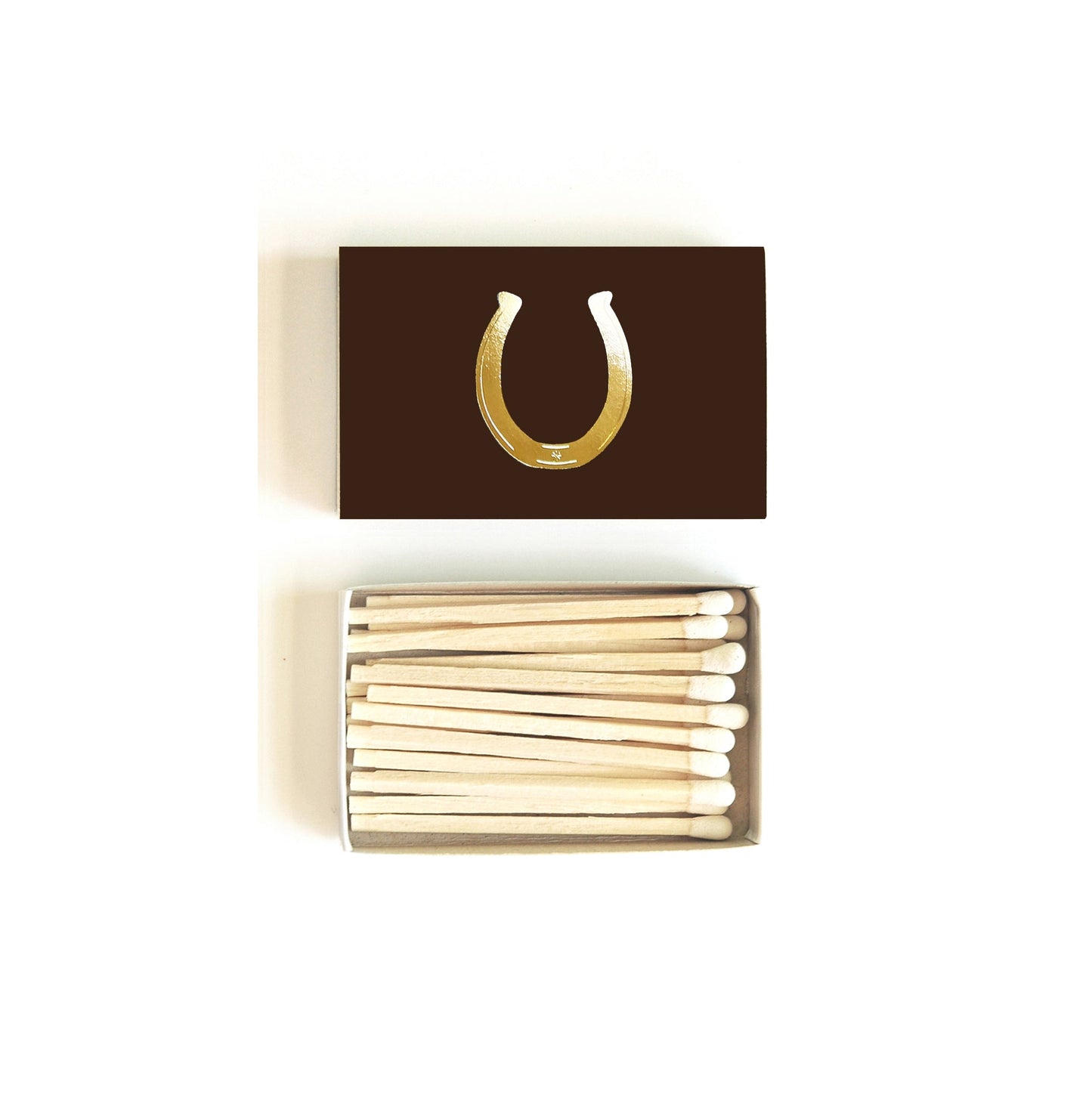 Lucky Horseshoe Gold Foil Embossed Matchbox | Western Matches