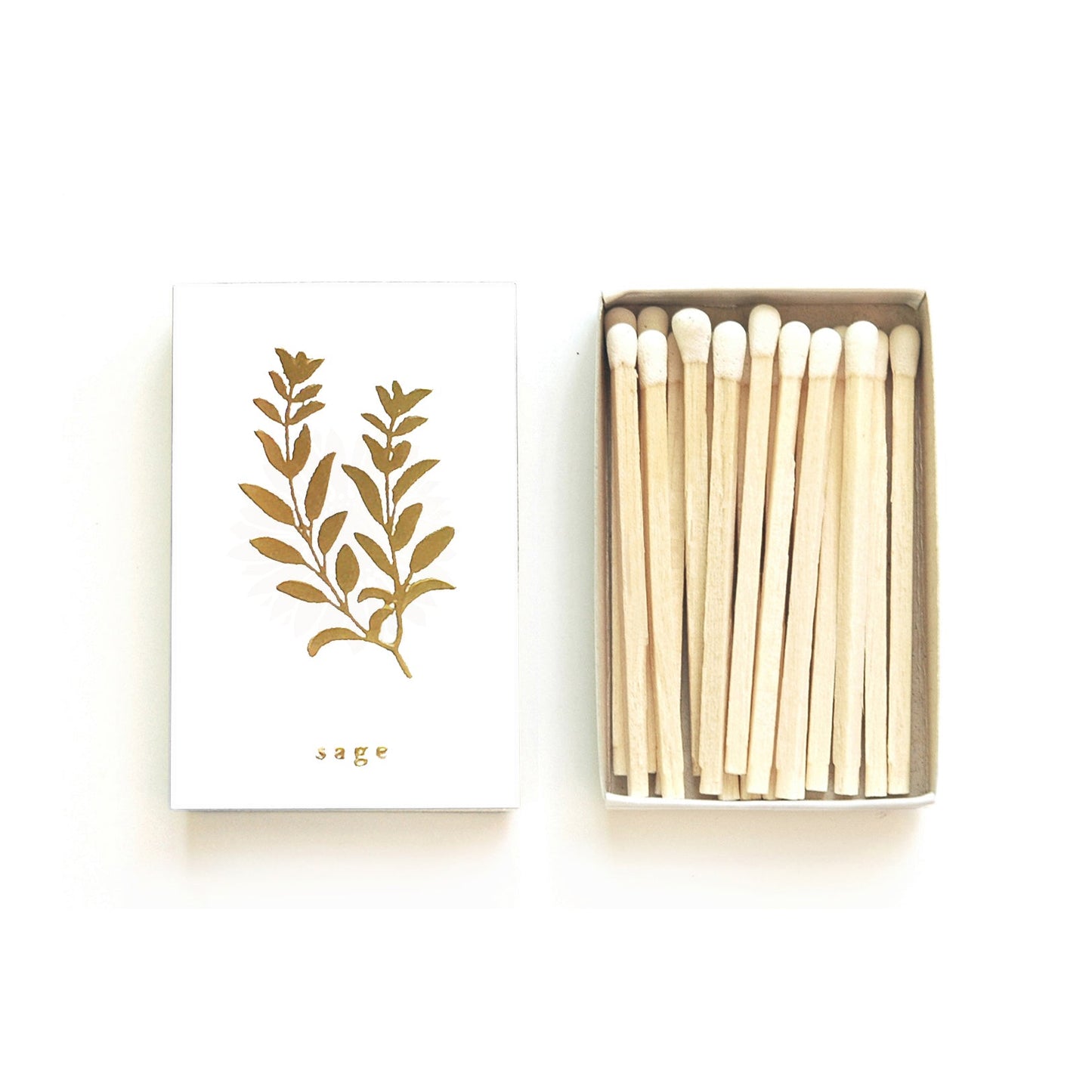 Sage Gold Foil Embossed Matchbox