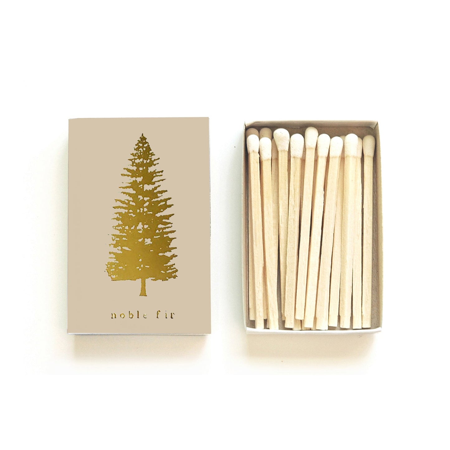 Noble Fir Tree Gold Foil Matchbox | Forest Home Decor