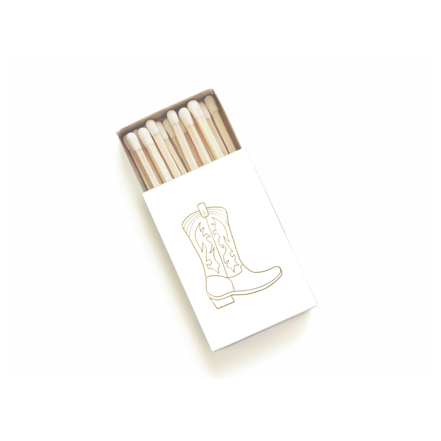 Cowboy Boot Gold Foil Embossed Matchbox | Western Matches