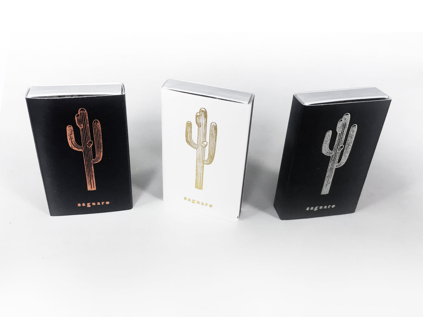 Saguaro Cactus Gold Foil Embossed Match Box | Desert Candle Accessory