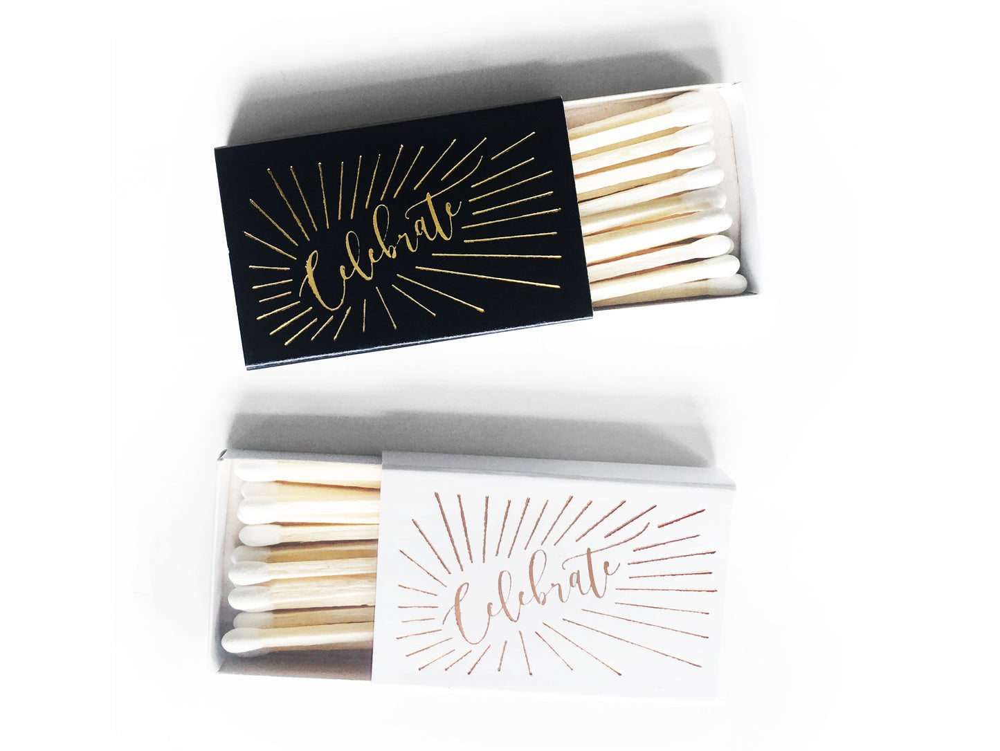 Celebrate Gold Foil Embossed Matchbox