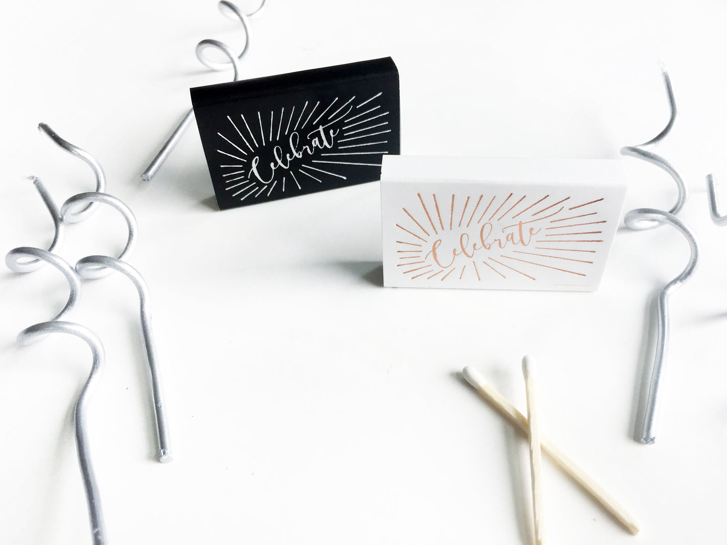 Celebrate Gold Foil Embossed Matchbox