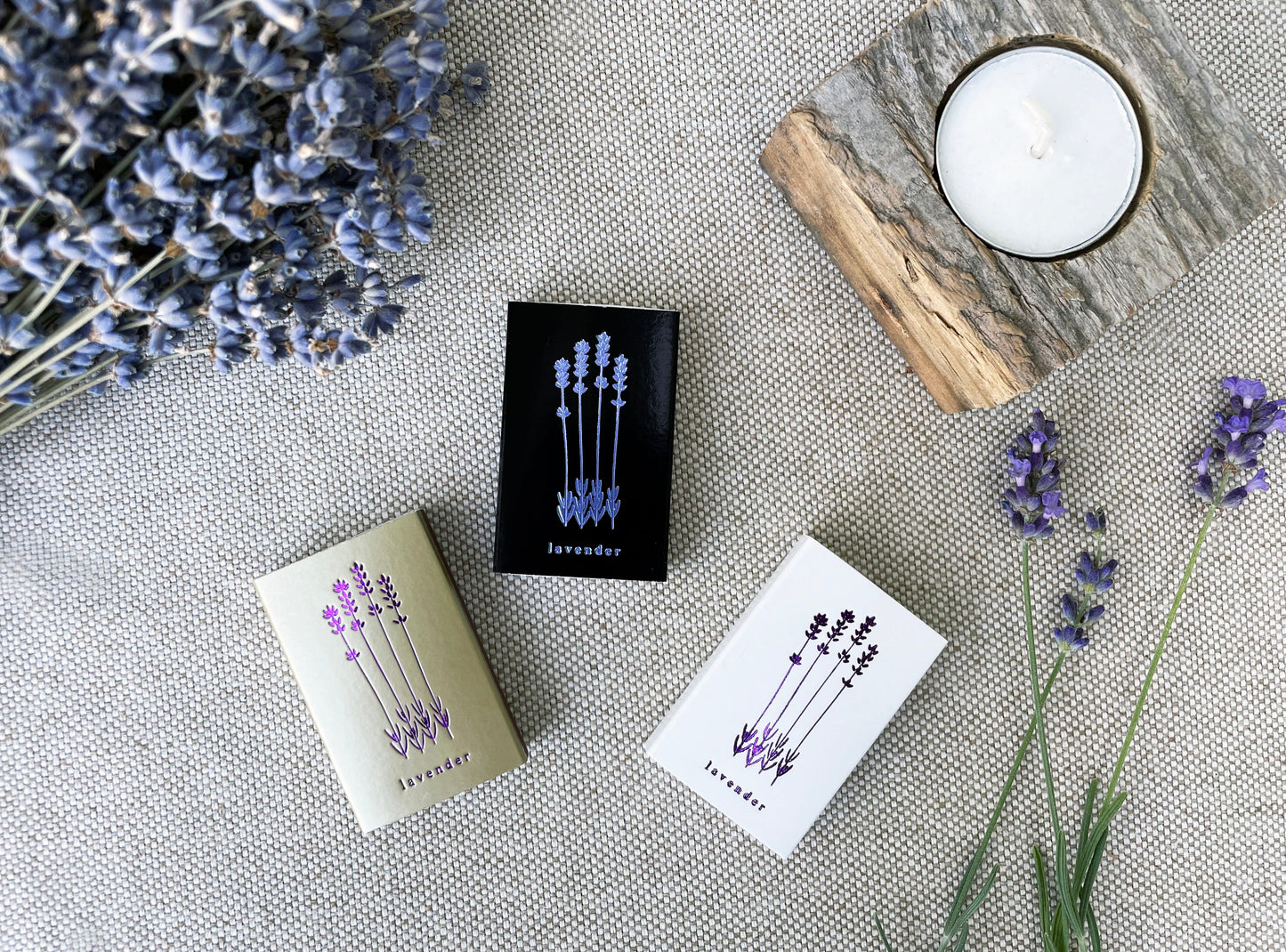 Lavender Foil Embossed Matchbox