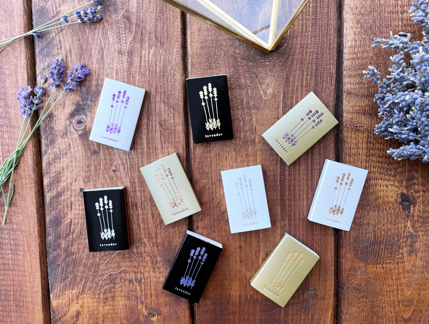 Lavender Foil Embossed Matchbox