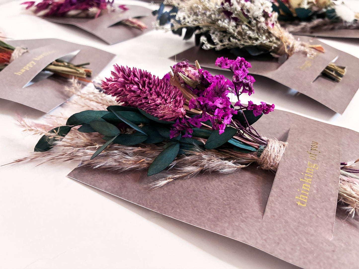 Thinking of You Mini Bouquet Card | Dried Floral Greeting