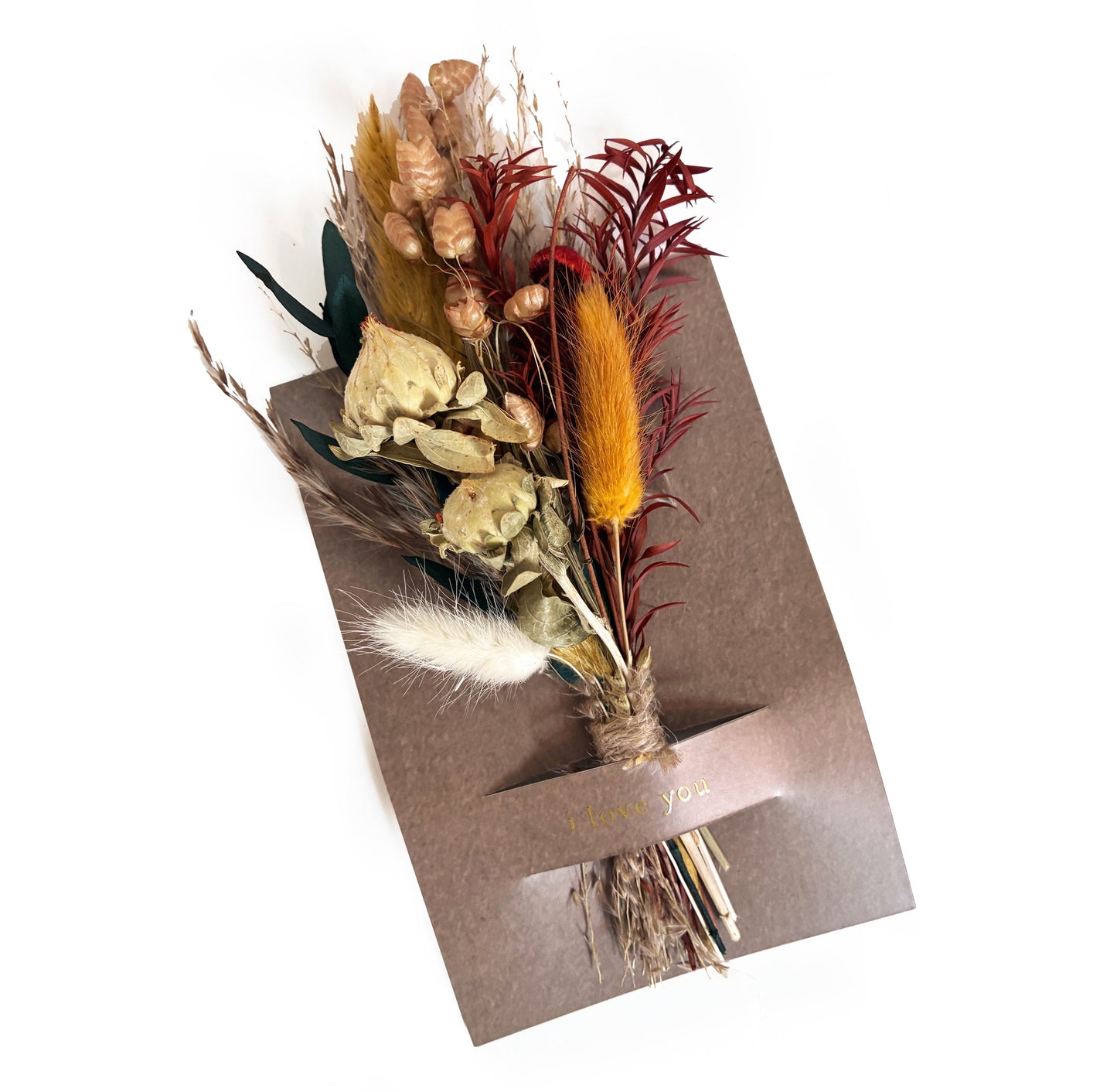 I Love You Mini Bouquet Card | Dried Flower Greeting Card