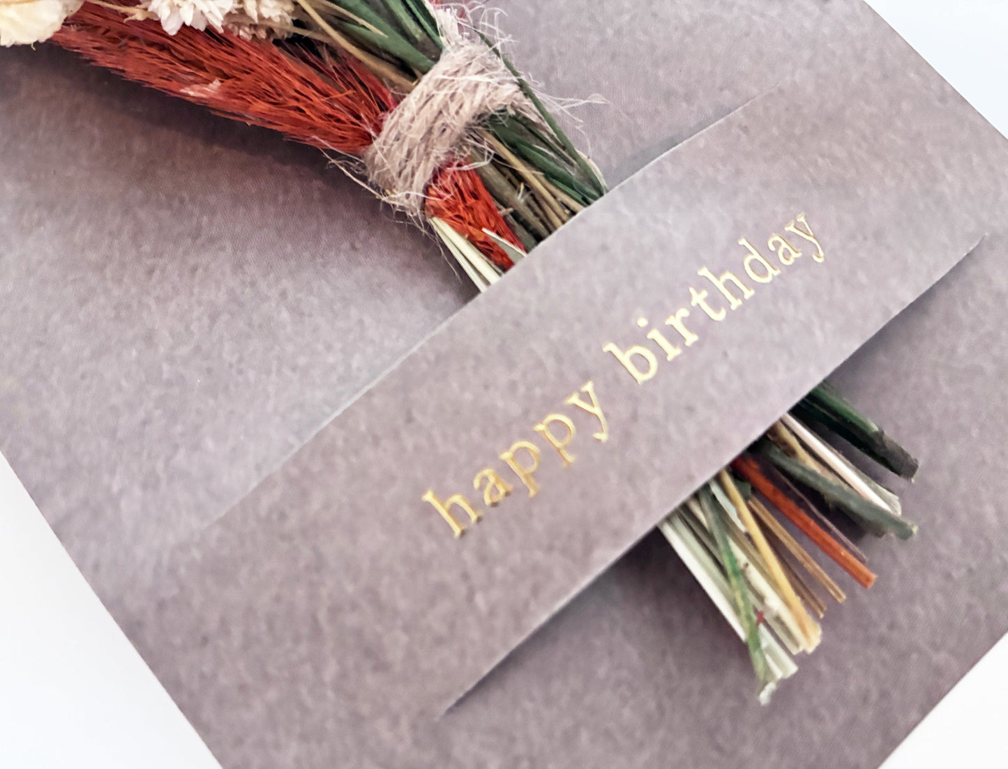 Happy Birthday Mini Bouquet Card | Dried Flower Greeting