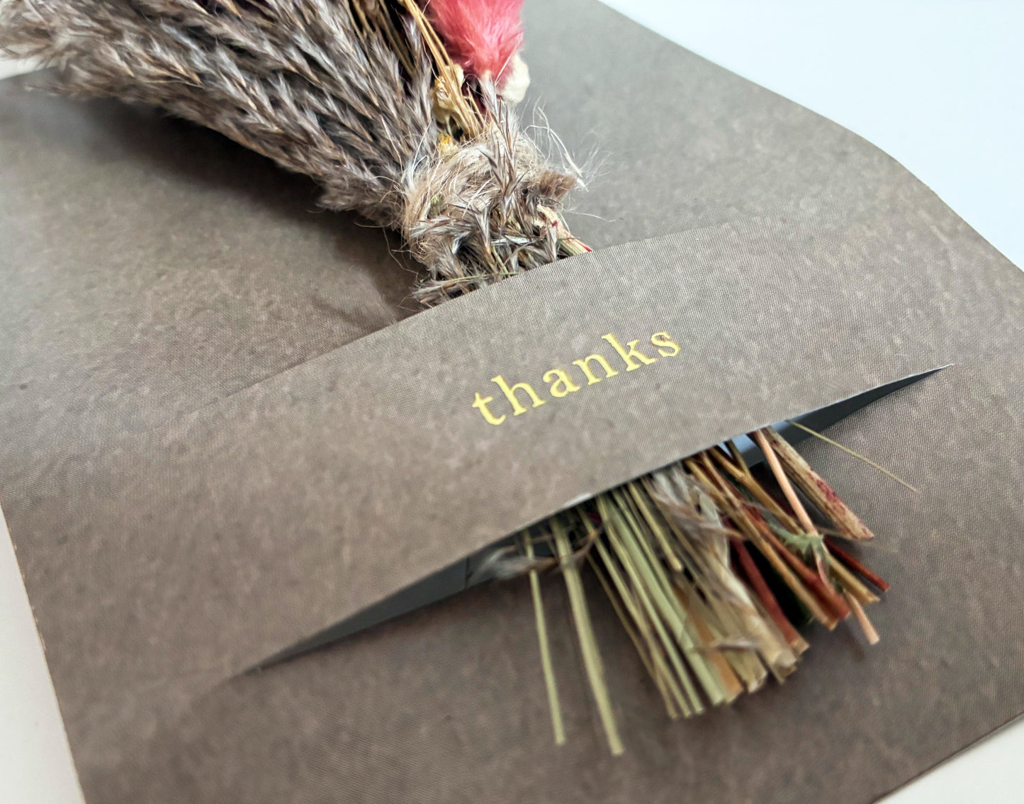 Thanks Mini Bouquet Card | Dried Floral Greeting