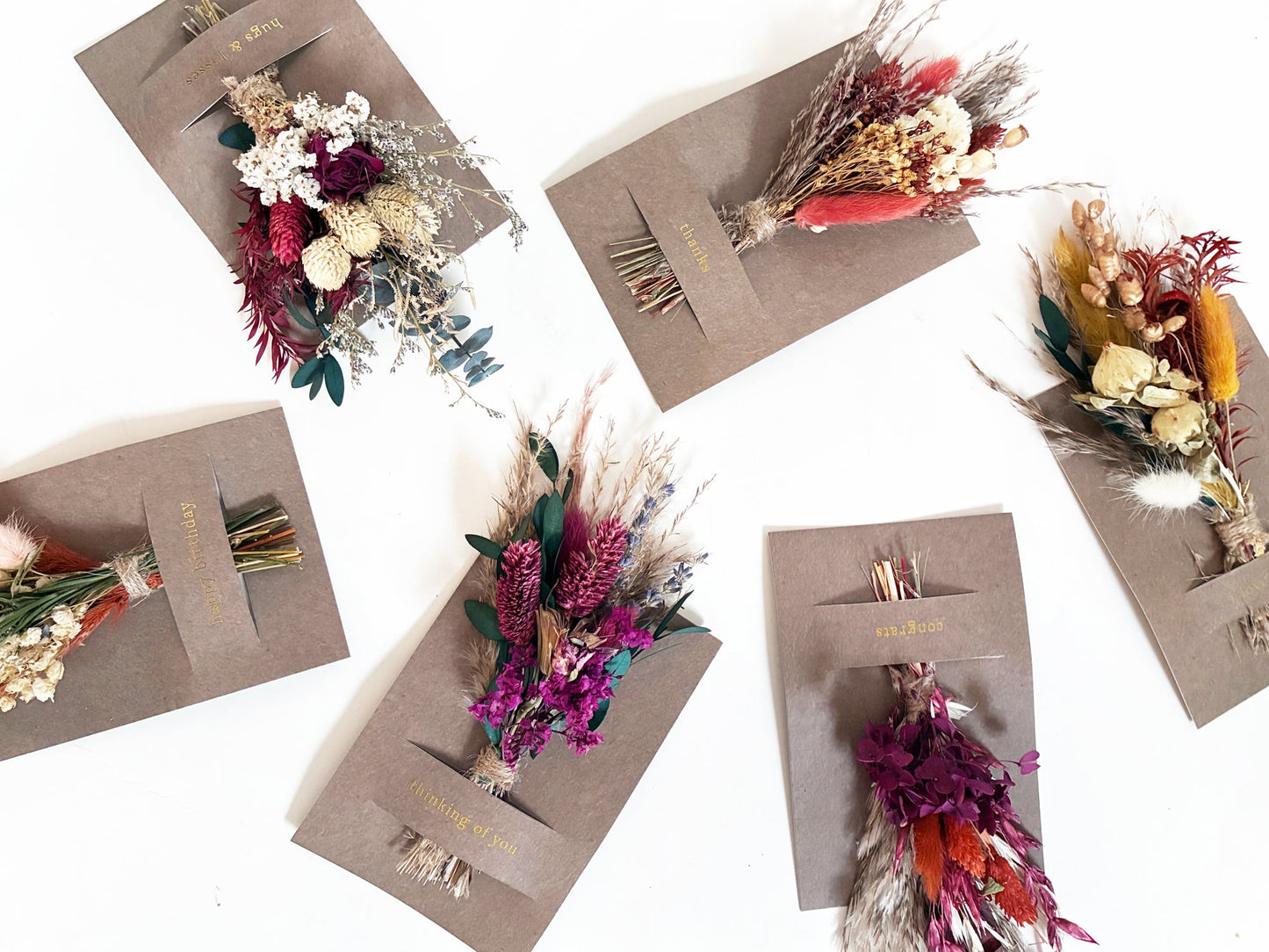 I Love You Mini Bouquet Card | Dried Flower Greeting Card