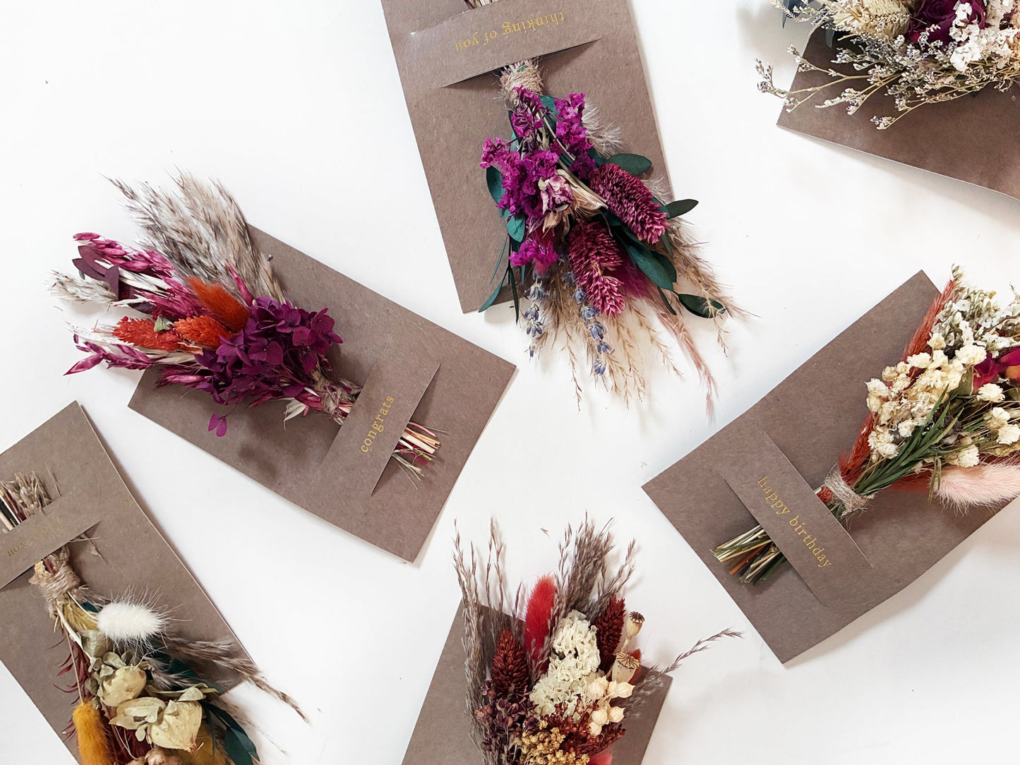 Happy Birthday Mini Bouquet Card | Dried Flower Greeting