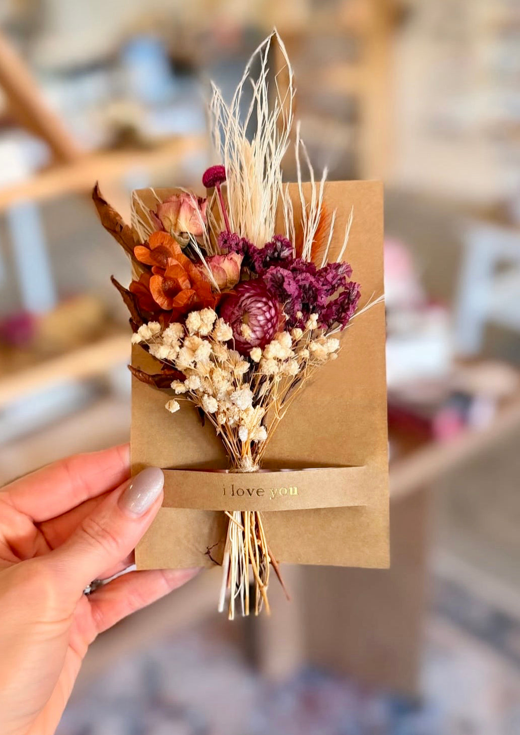 Happy Birthday Mini Bouquet Card | Dried Flower Greeting