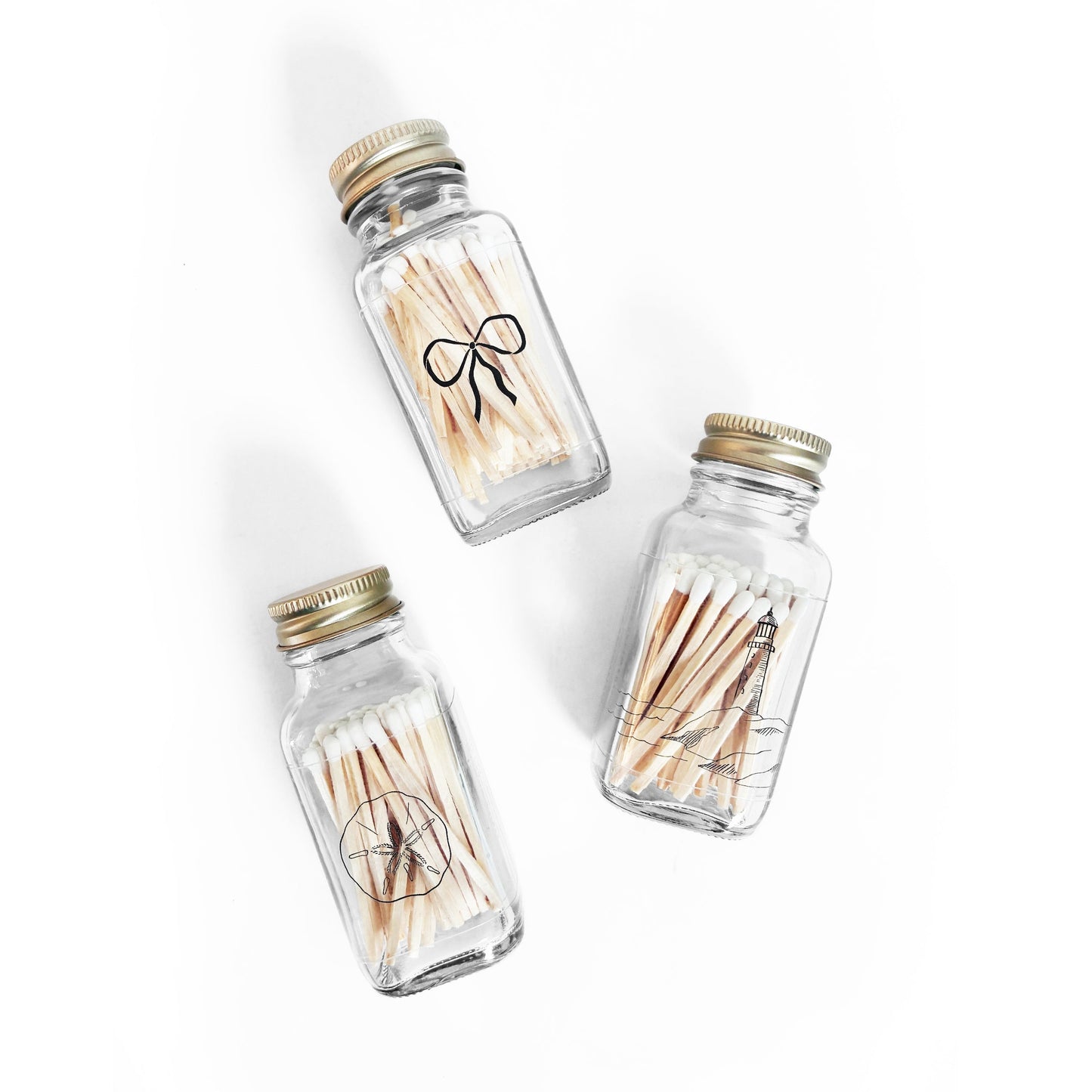 Sand Dollar 2" White Match Jar | Ocean Match Holder