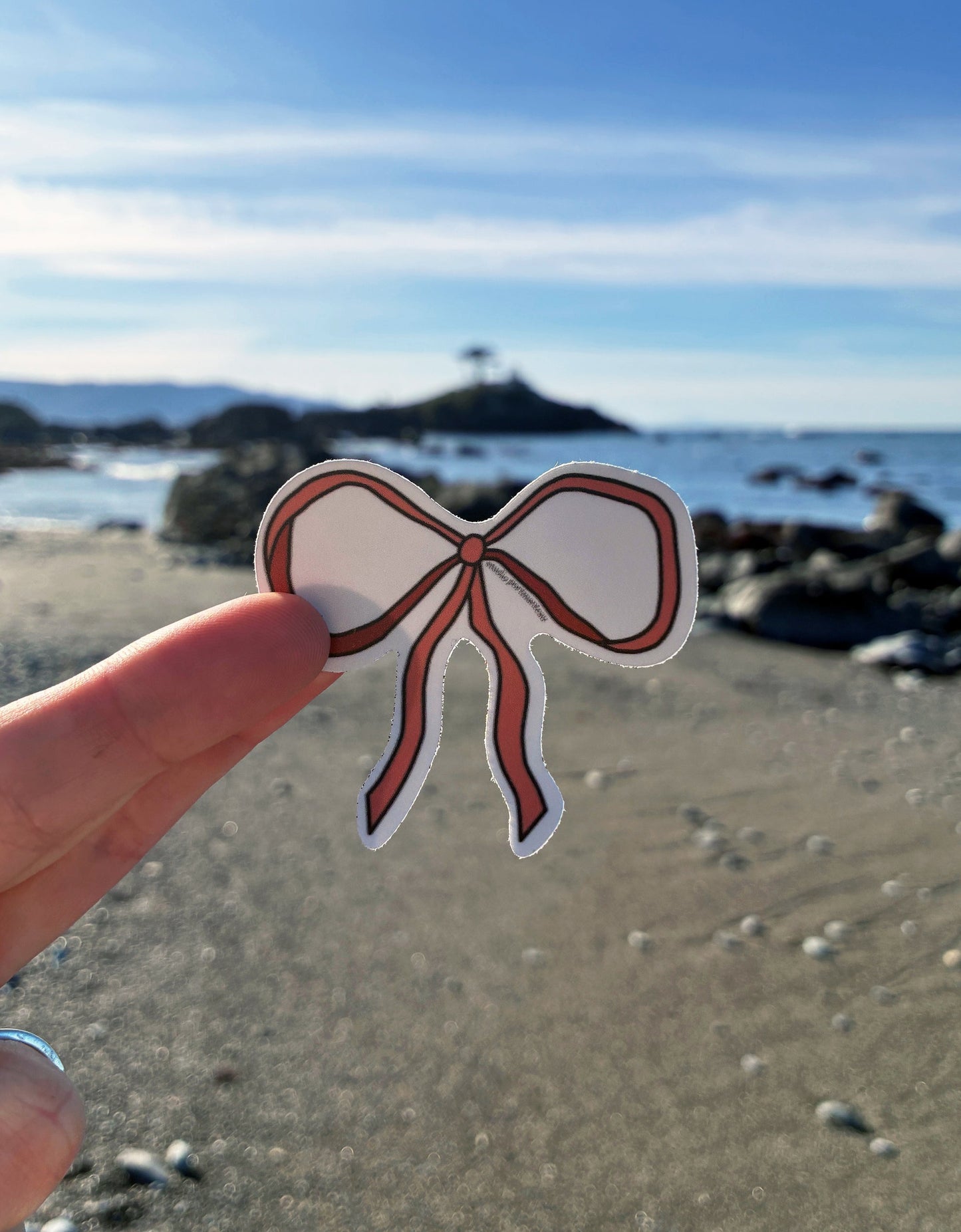 Vintage Bow Vinyl Sticker | Classic Rust Red Bow Decal