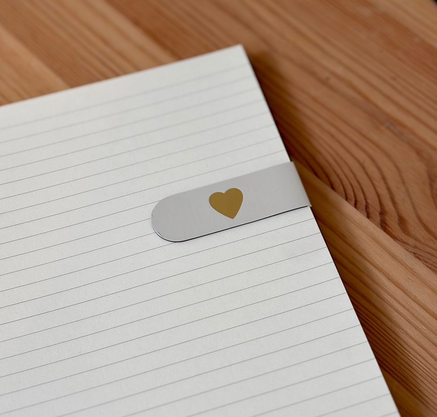 Classic Heart Gold Foil Embossed Magnetic Bookmark