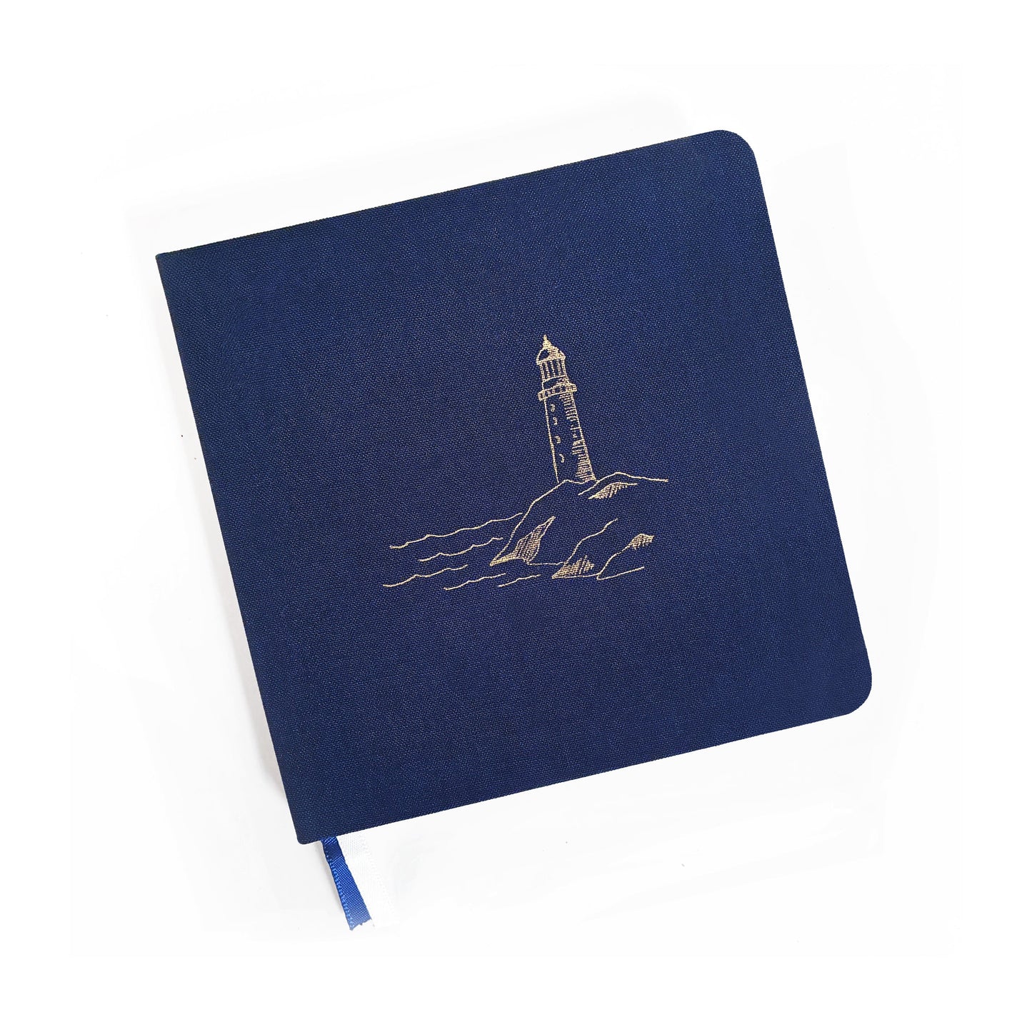 Lighthouse Foil Embossed Square Linen Notebook