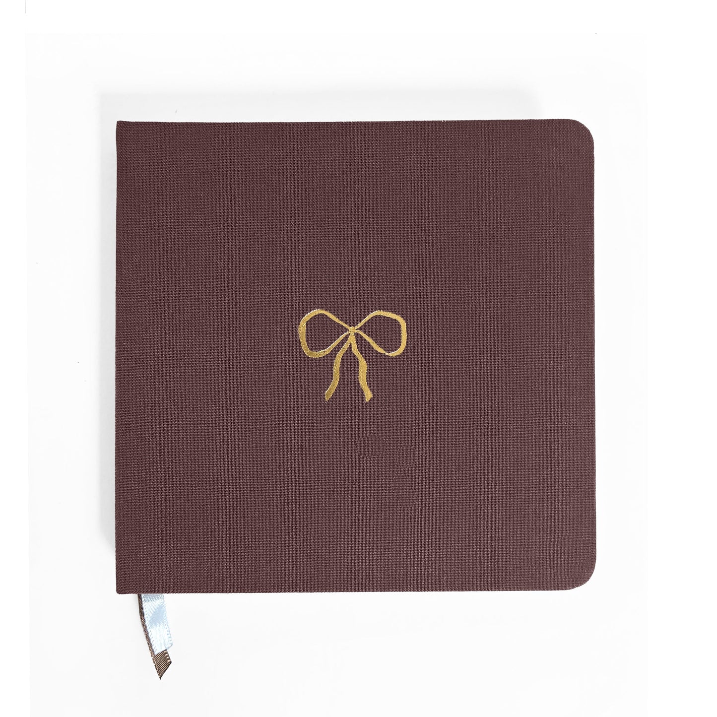 Vintage Bow Foil Embossed Square Linen Notebook