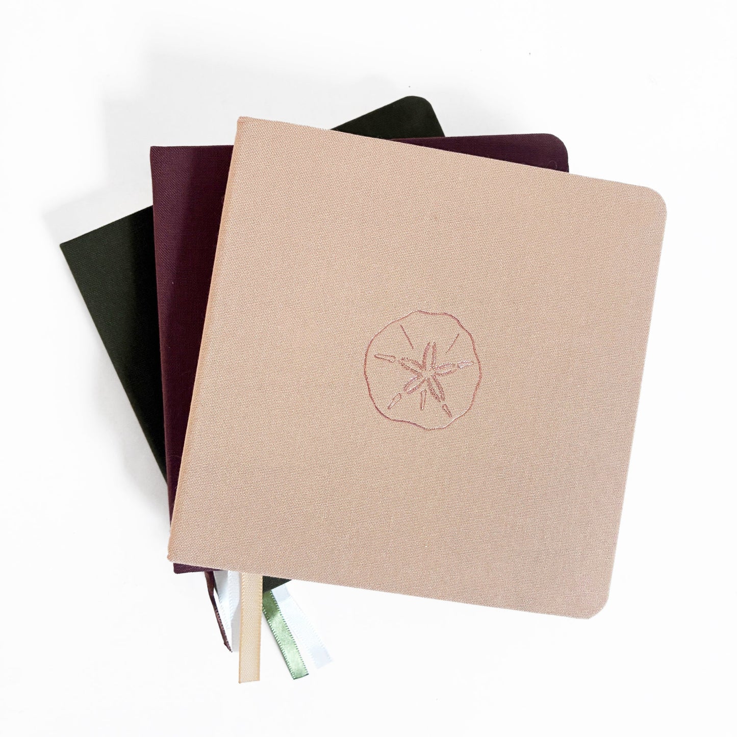 Sand Dollar Foil Embossed Square Linen Notebook