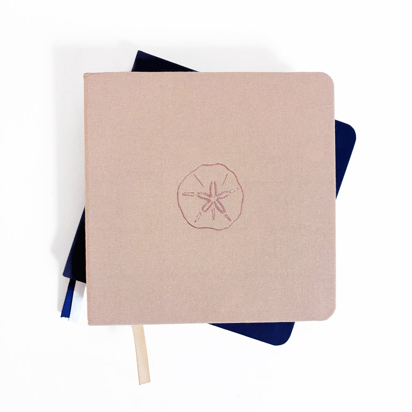 Sand Dollar Foil Embossed Square Linen Notebook