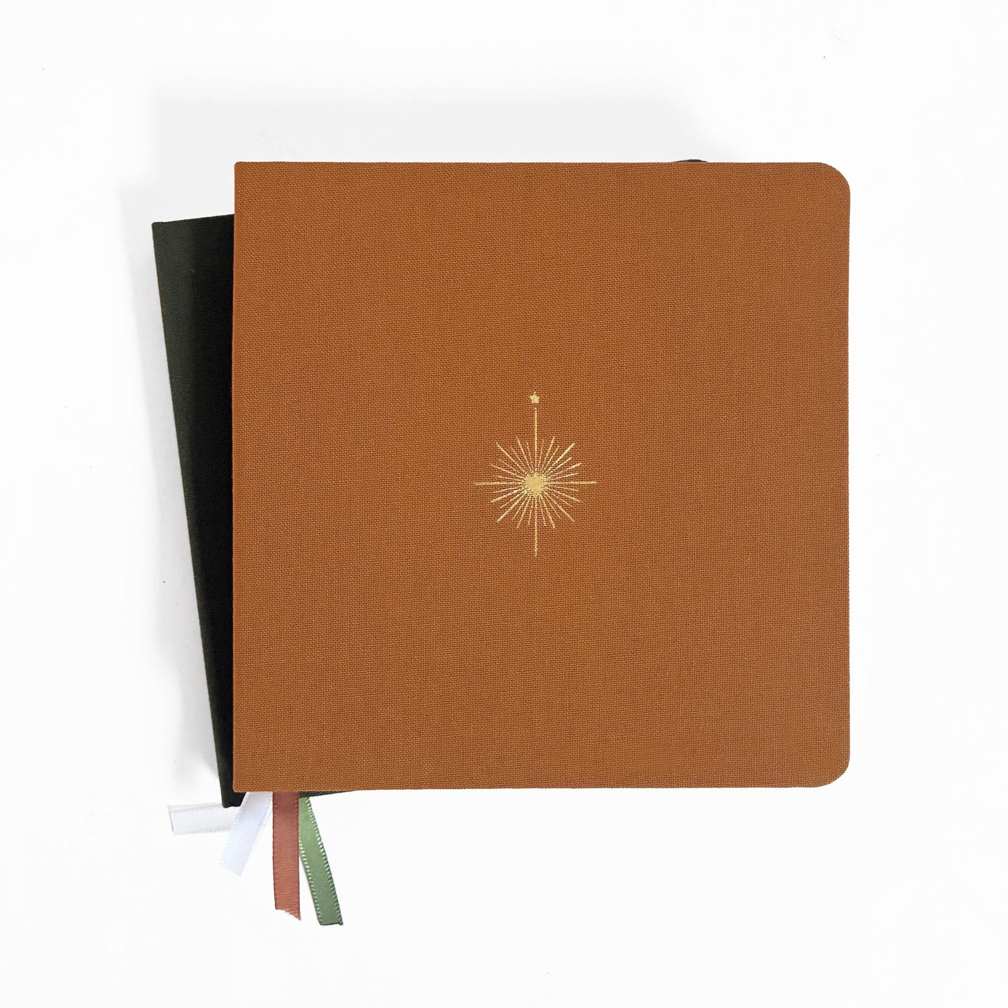 Compass Rose Foil Embossed Square Linen Notebook | Wayfinding Journal
