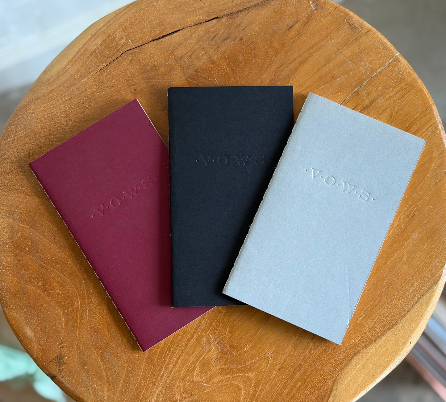 Wedding Vows Blind Deboss Mini Saddle Stitch Notebook