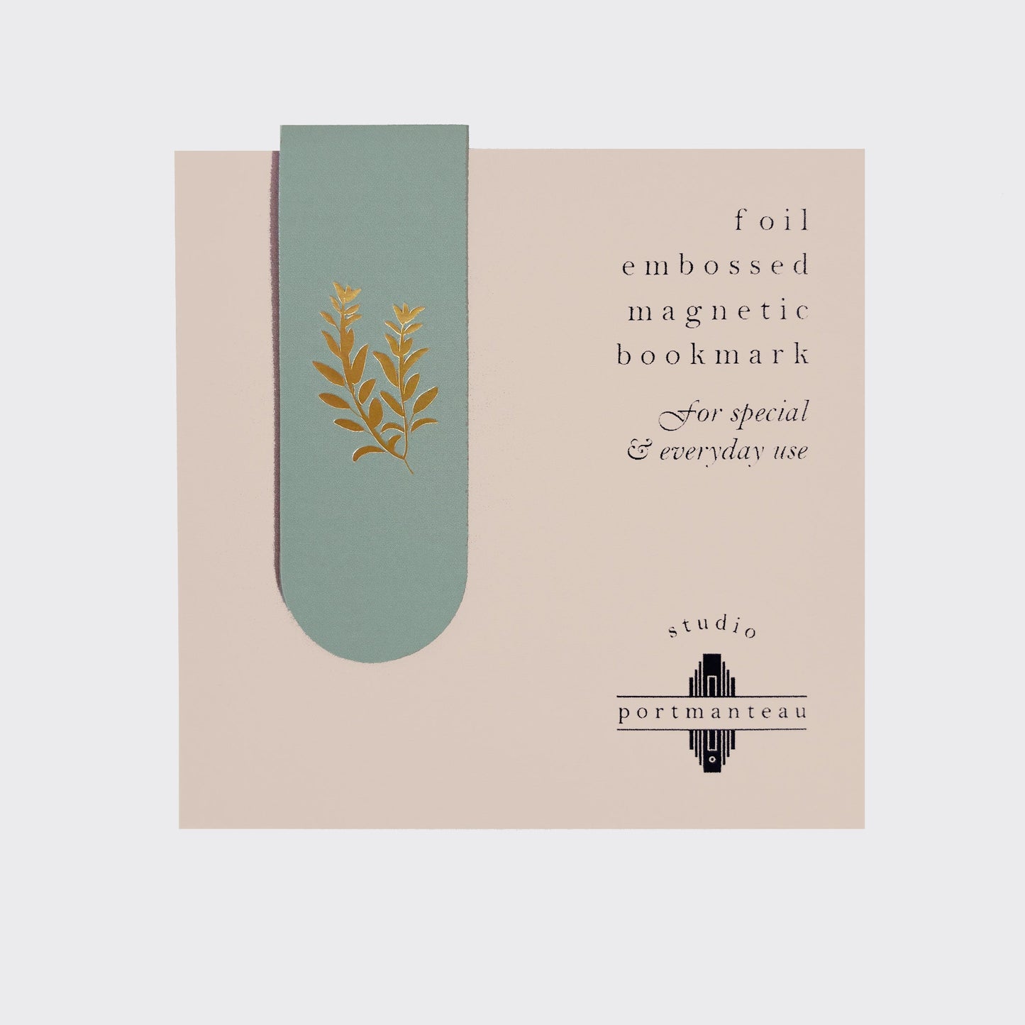 Sage Sprig Gold Foil Embossed Botanical Magnetic Bookmark