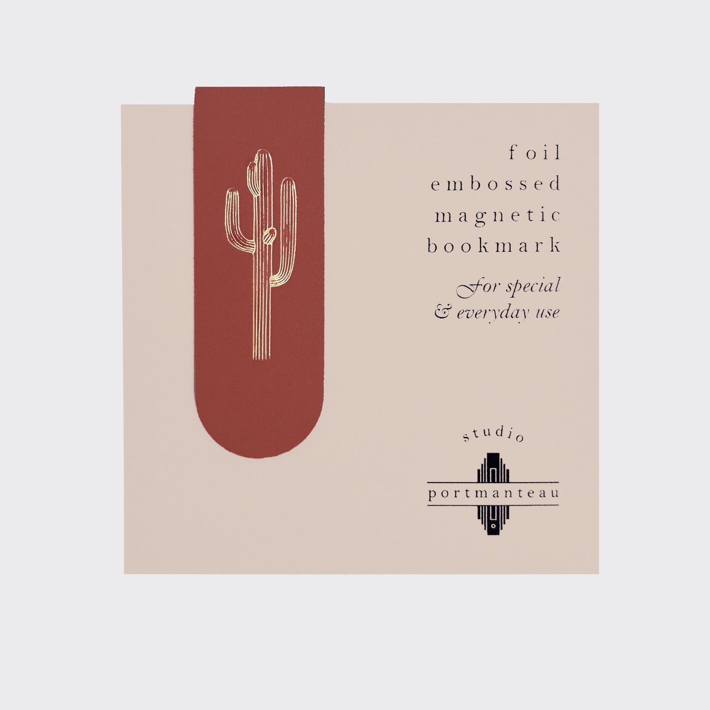 Saguaro Gold Foil Embossed Magnetic Bookmark