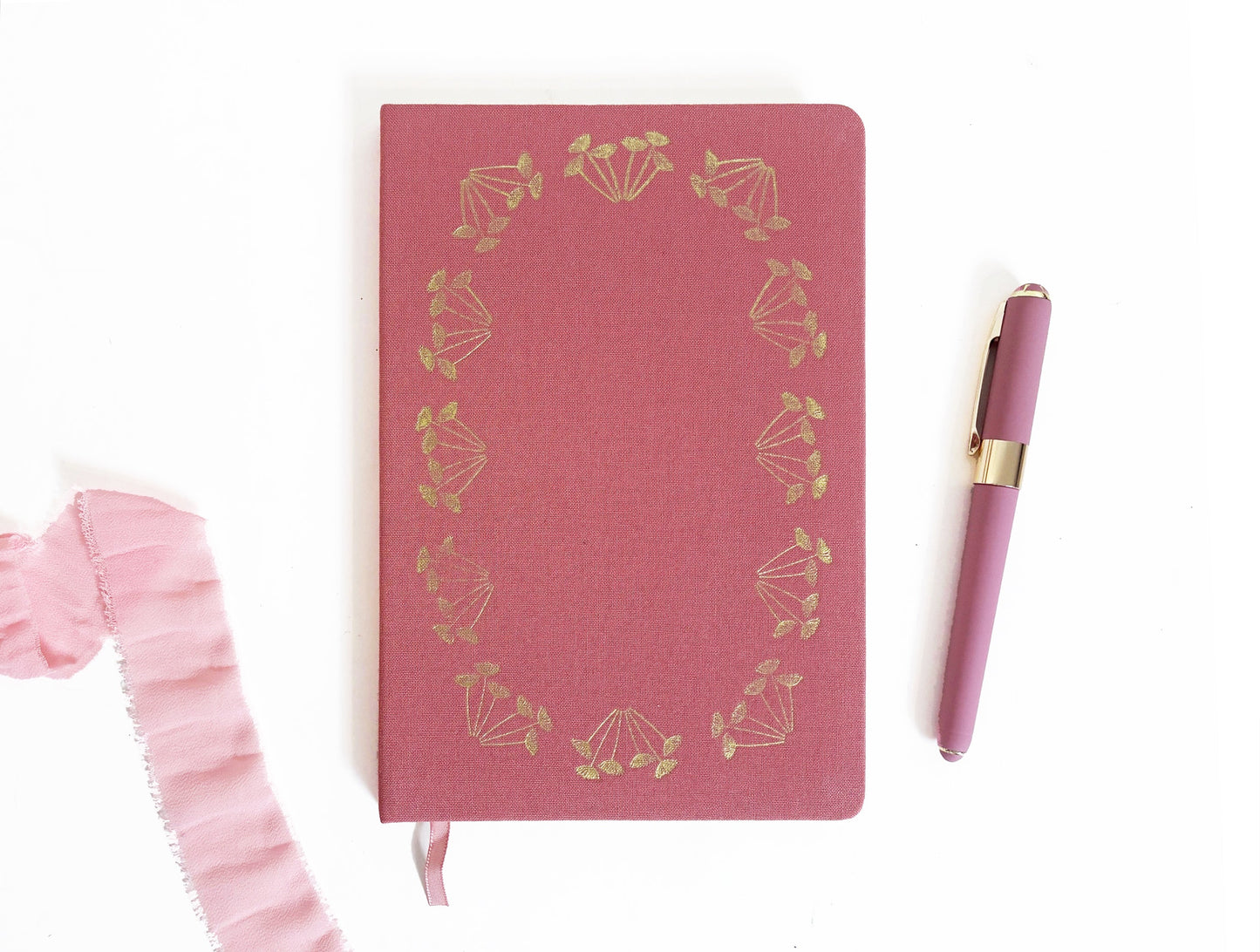 Queen Anne's Lace Foil Stamped Linen Notebook
