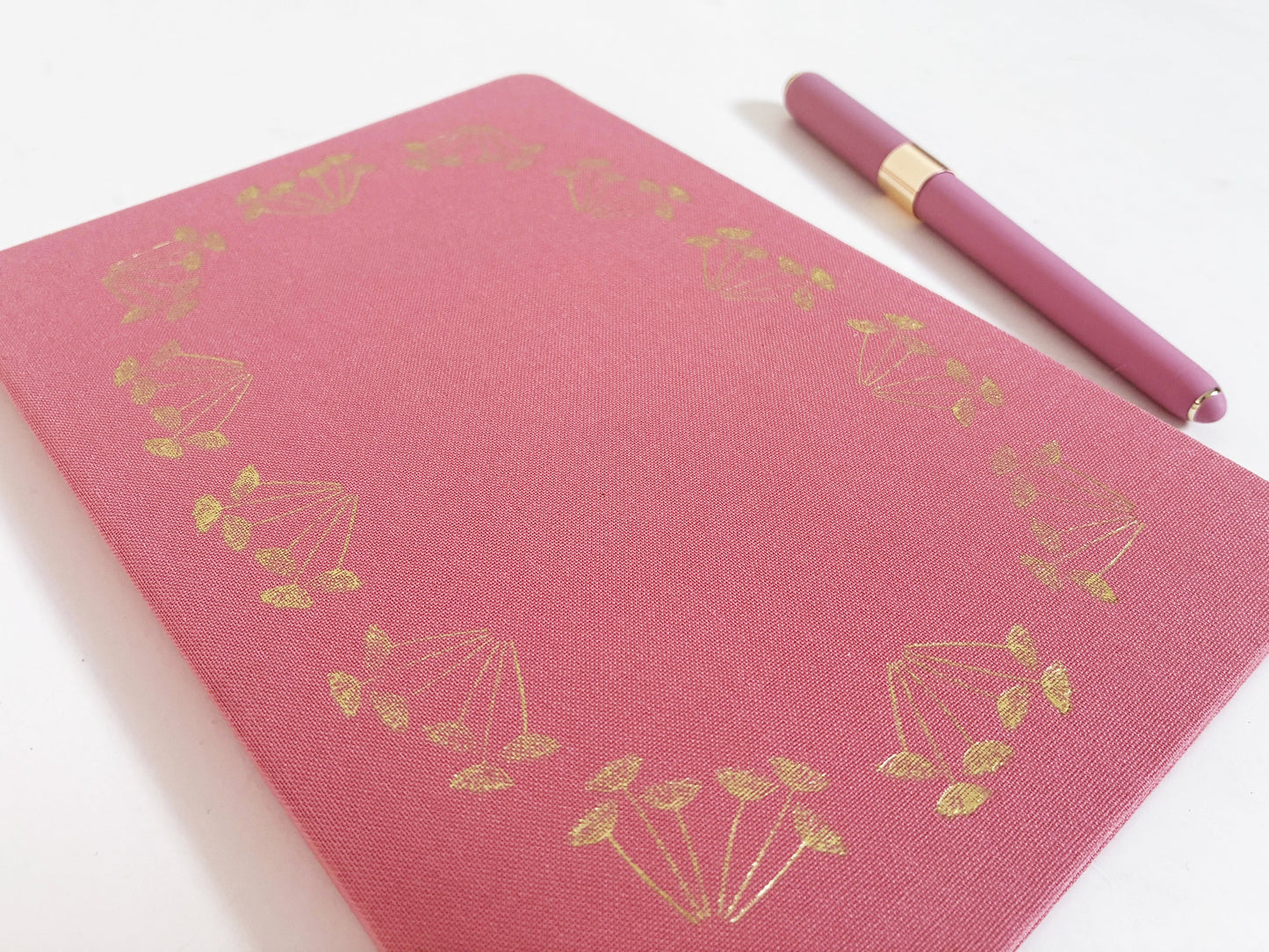 Queen Anne's Lace Foil Stamped Linen Notebook