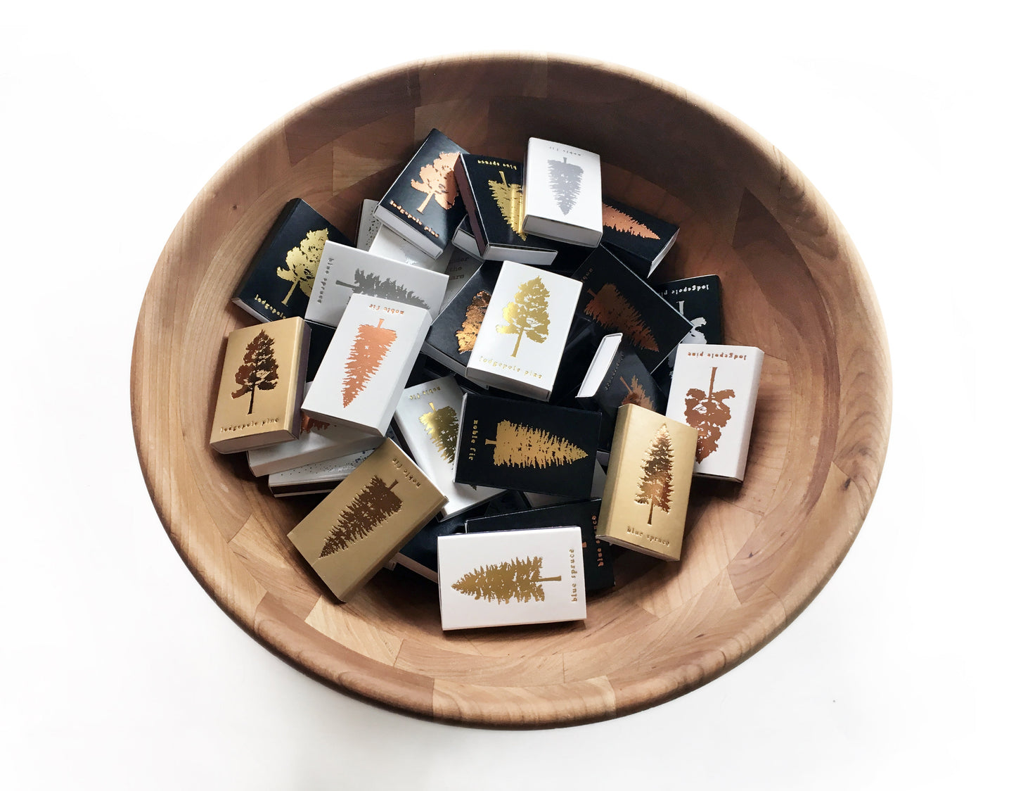Lodgepole Pine Tree Gold Foil Matchbox