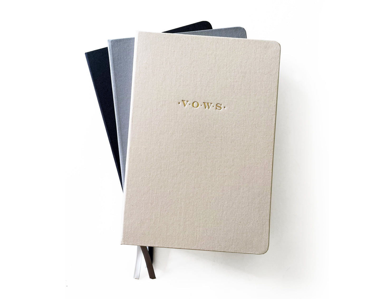 Wedding Vows Foil Embossed Linen Notebook | Neutral Hues