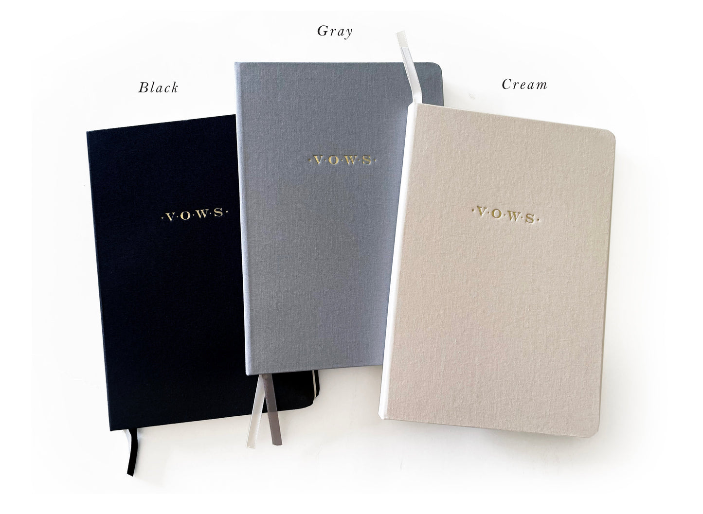 Wedding Vows Foil Embossed Linen Notebook | Neutral Hues