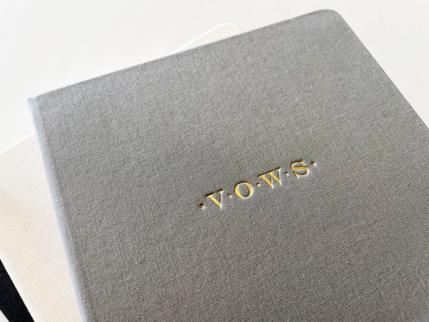 Wedding Vows Foil Embossed Linen Notebook | Neutral Hues
