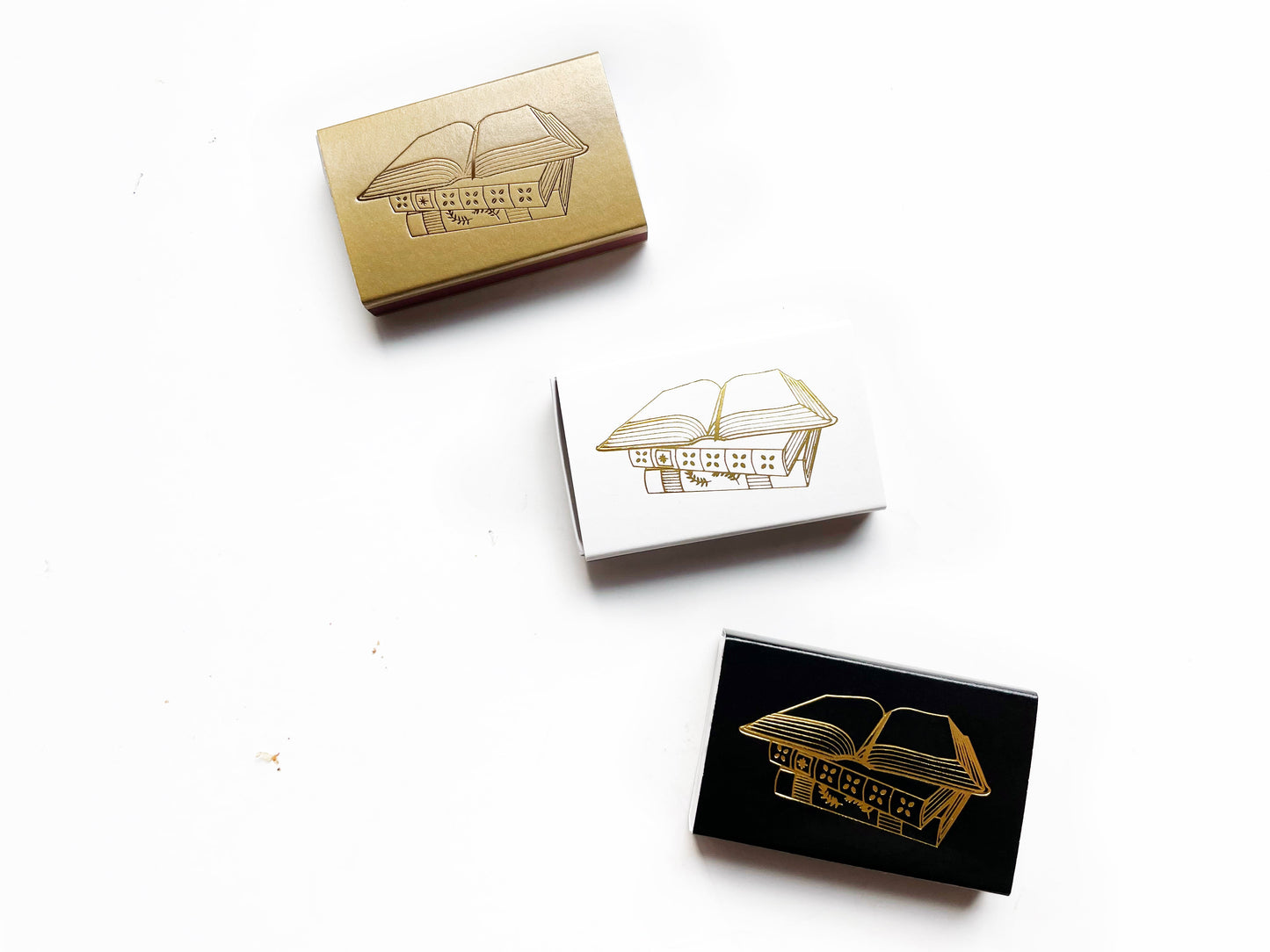 Book Lover Gold Foil Embossed Matchbox