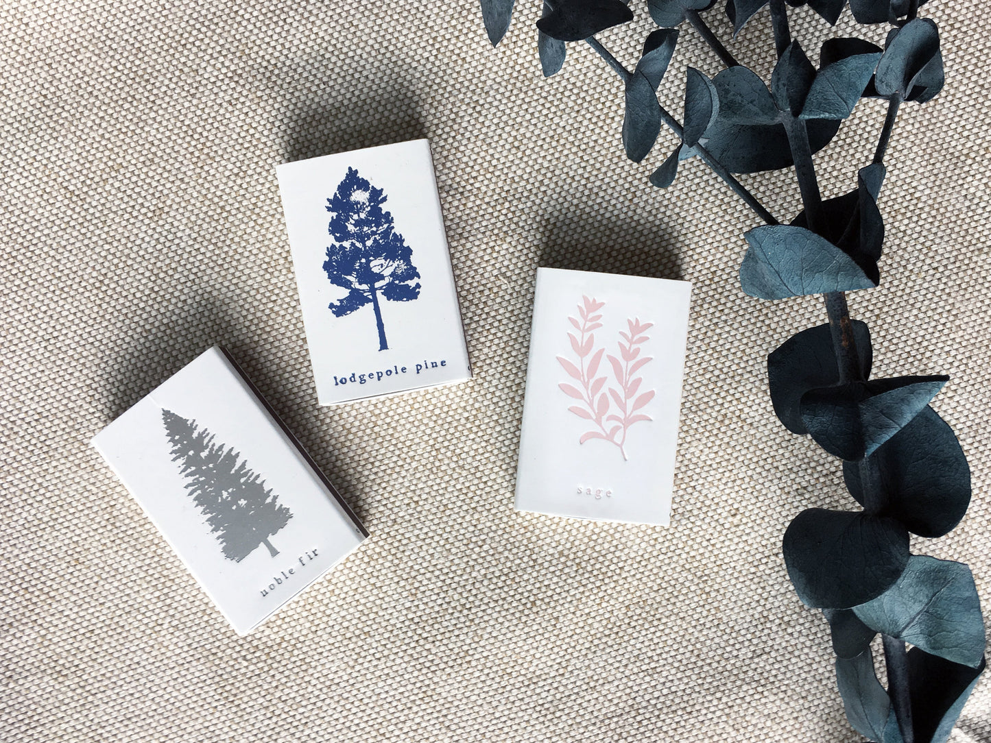 Sage Gold Foil Embossed Matchbox