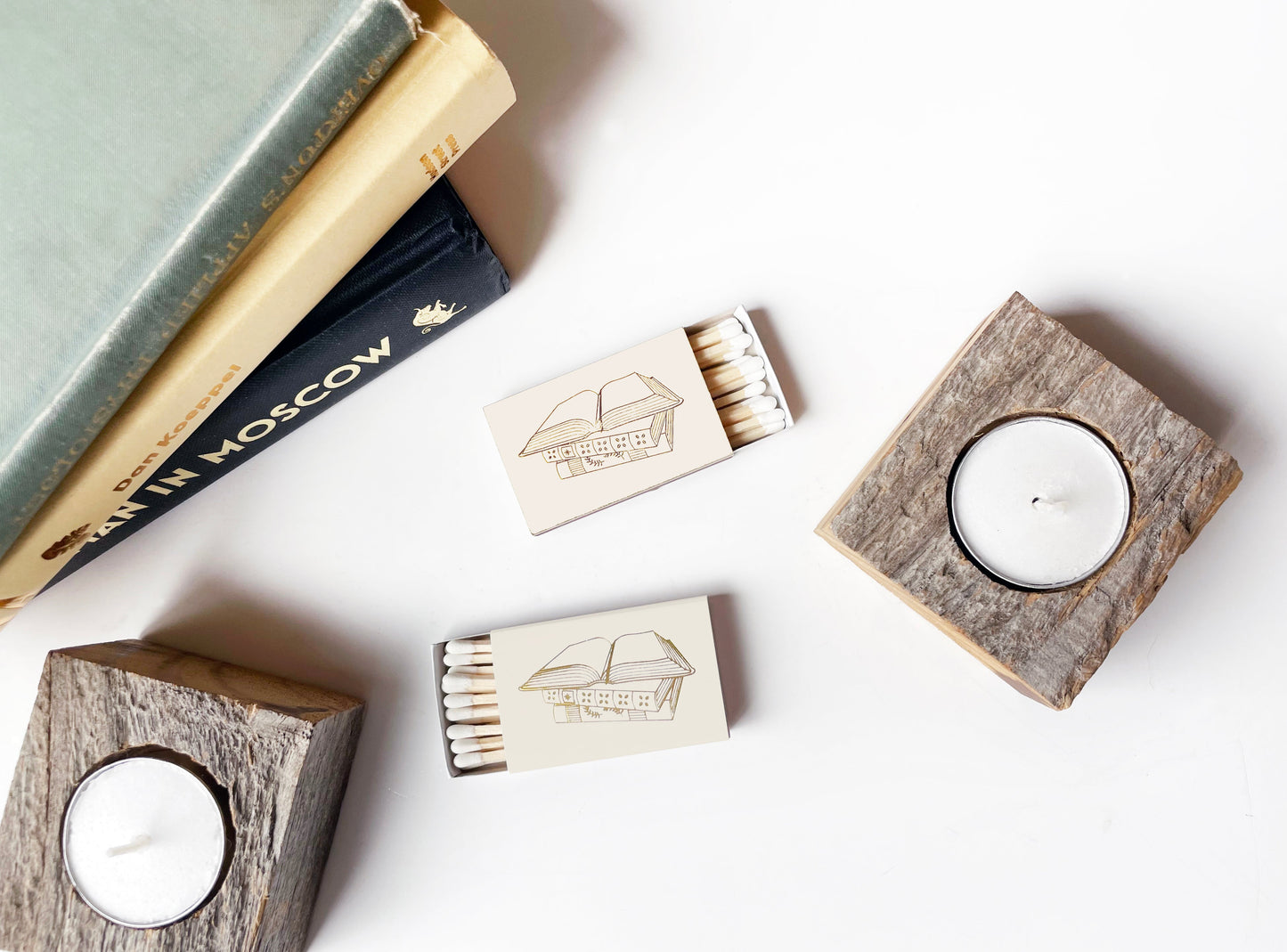 Book Lover Gold Foil Embossed Matchbox