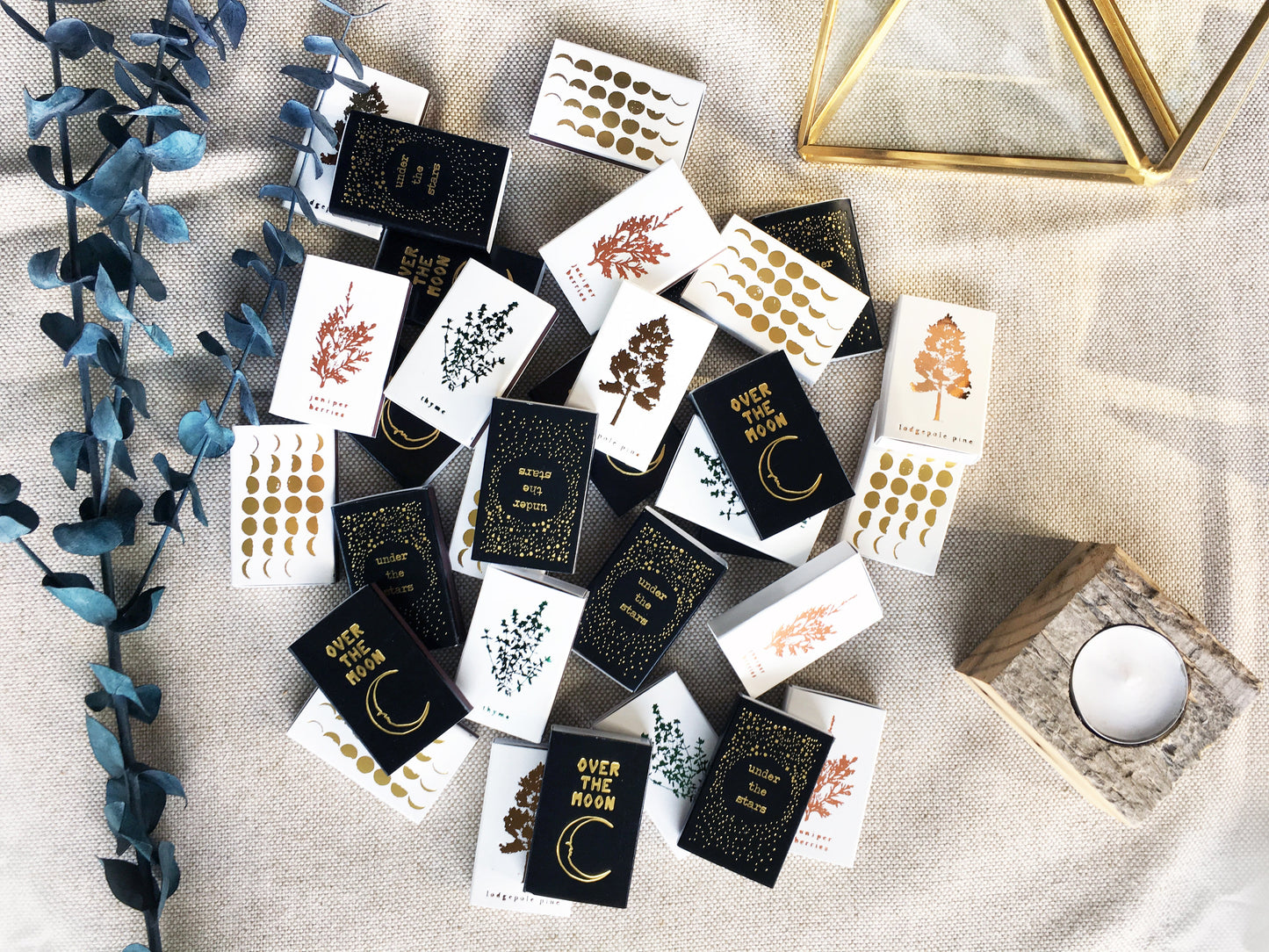 Saguaro Cactus Gold Foil Embossed Match Box | Desert Candle Accessory