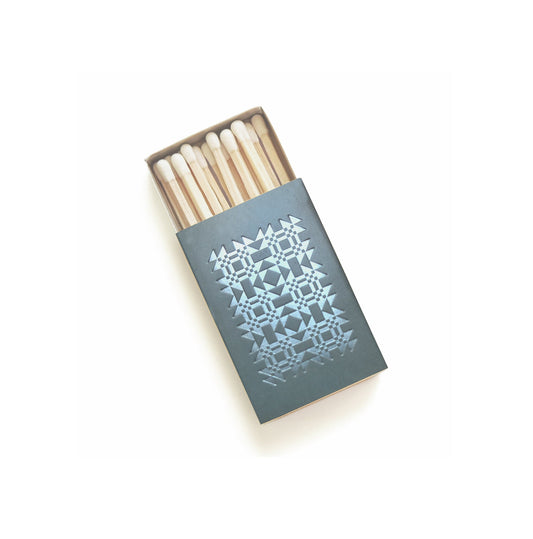 Cozy Quilt Matchbox | Folk Art Candle Matches | Vintage Decor