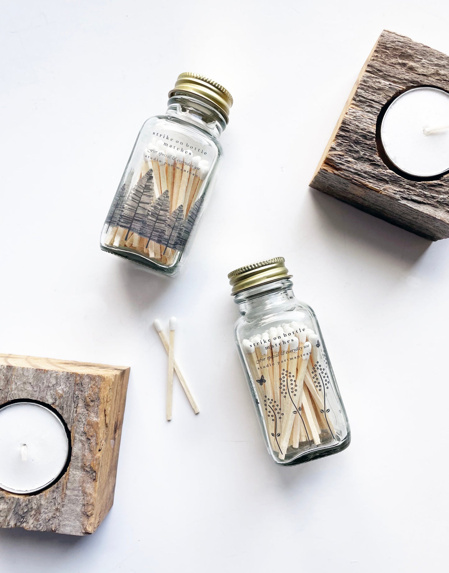Classic Heart 2" White Match Jar | Pretty Match Holder