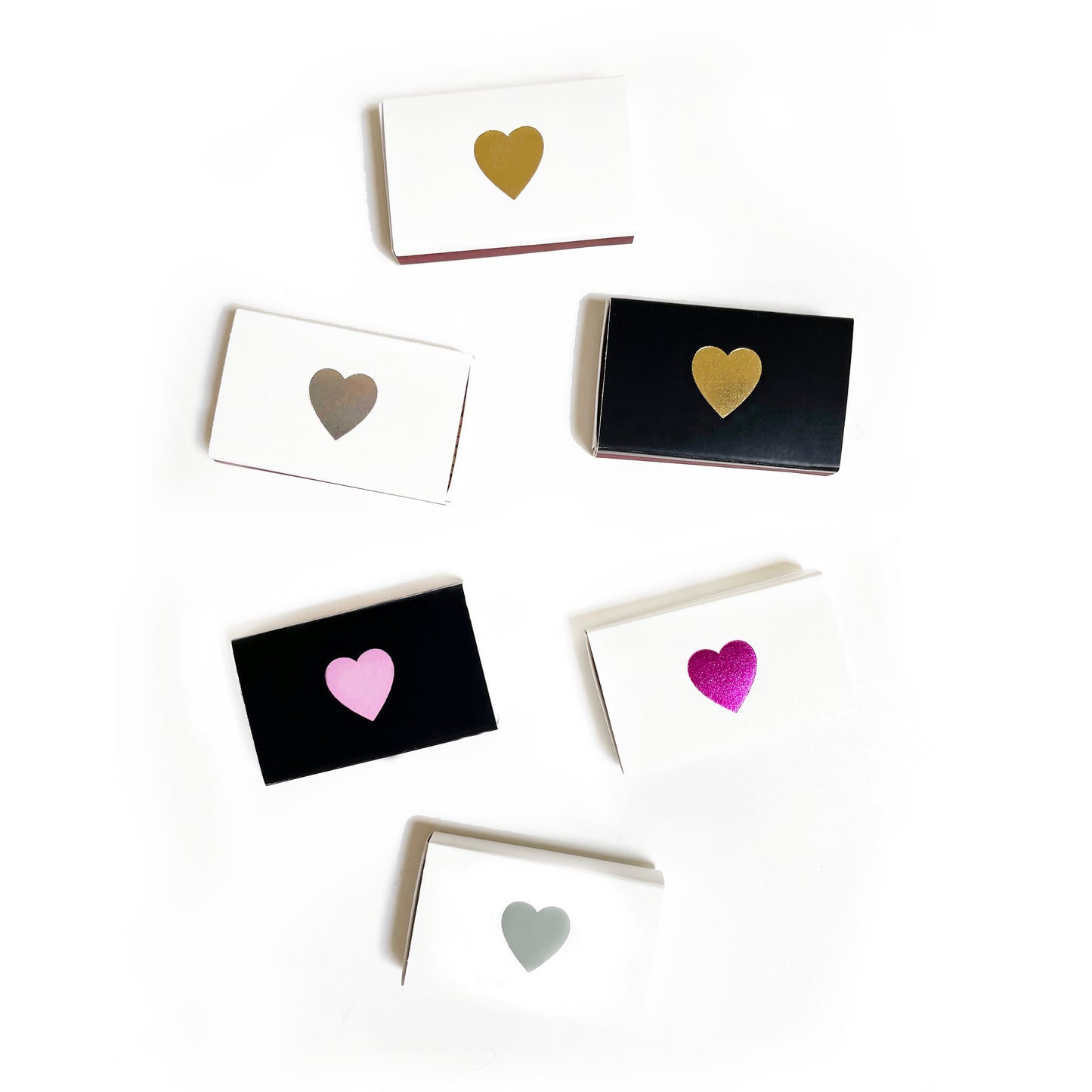 Classic Heart Gold Foil Embossed Matchbox | Emoji Matches