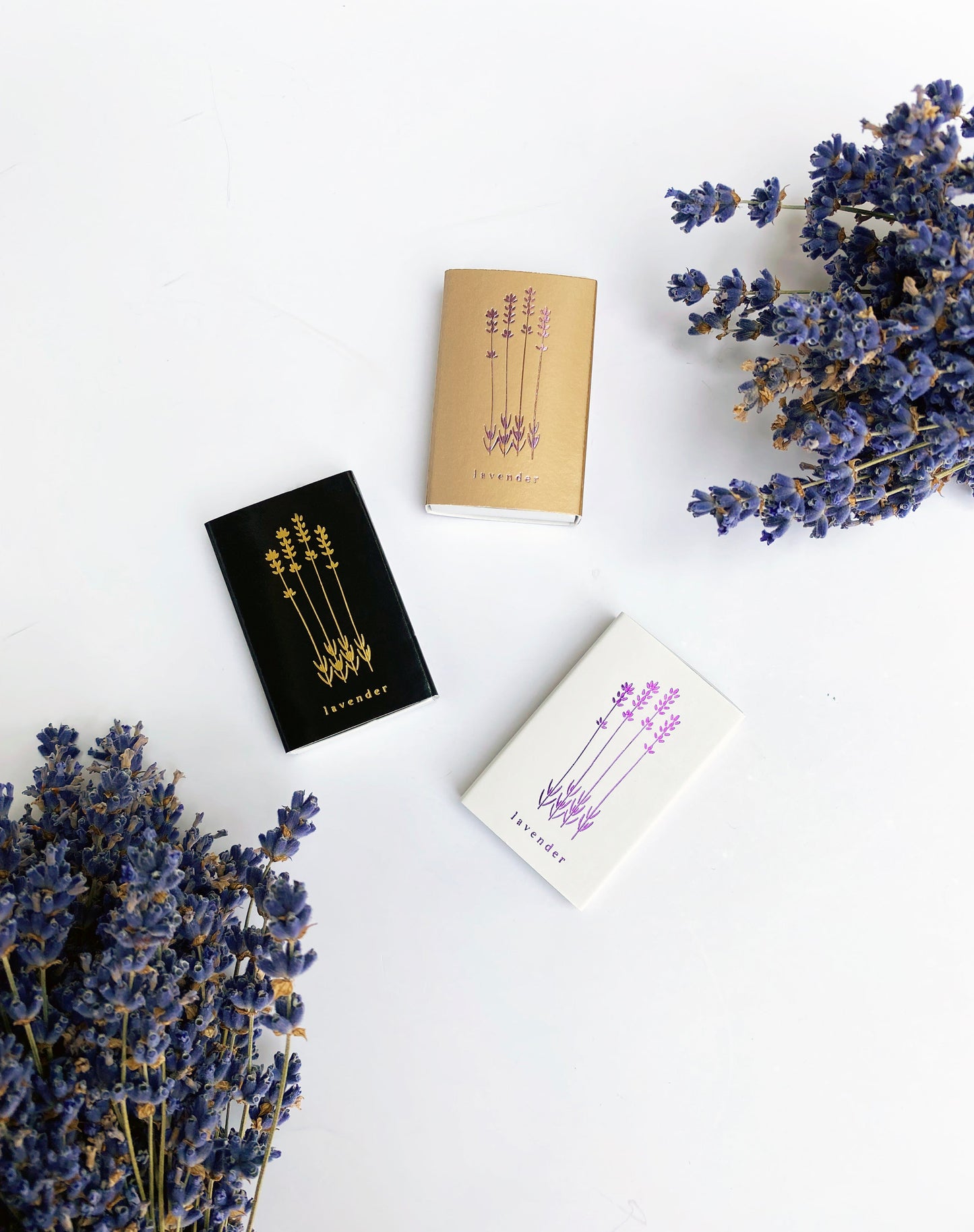 Lavender Foil Embossed Matchbox