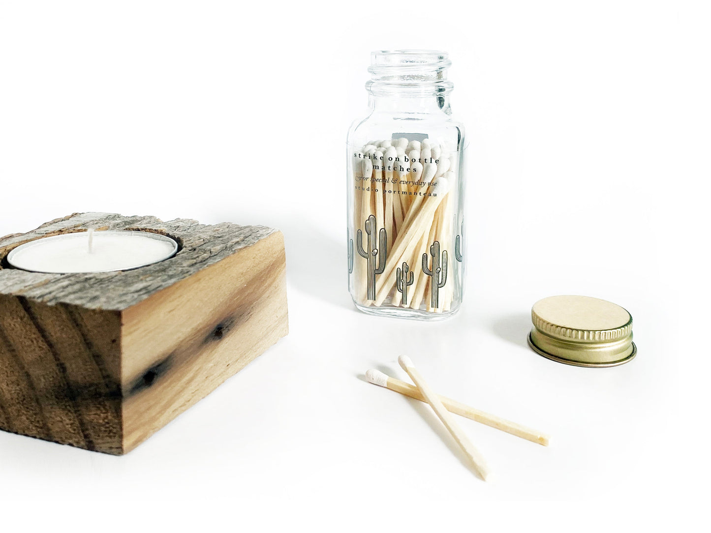 Saguaro Cactus 2" White Match Jar