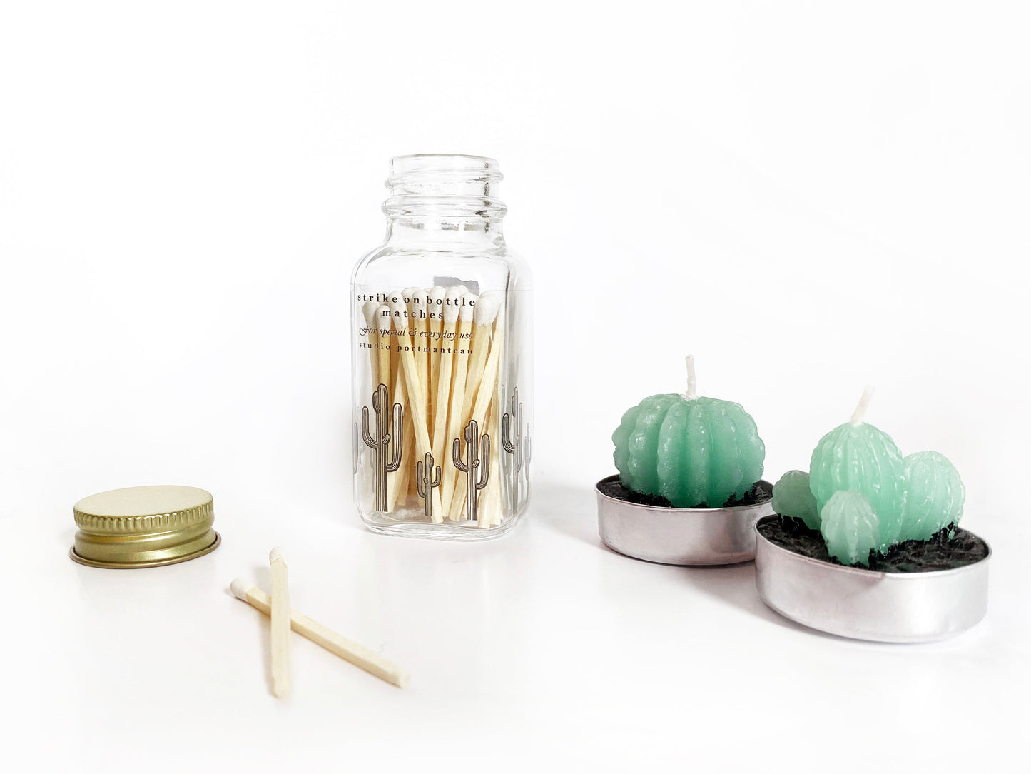 Saguaro Cactus 2" White Match Jar