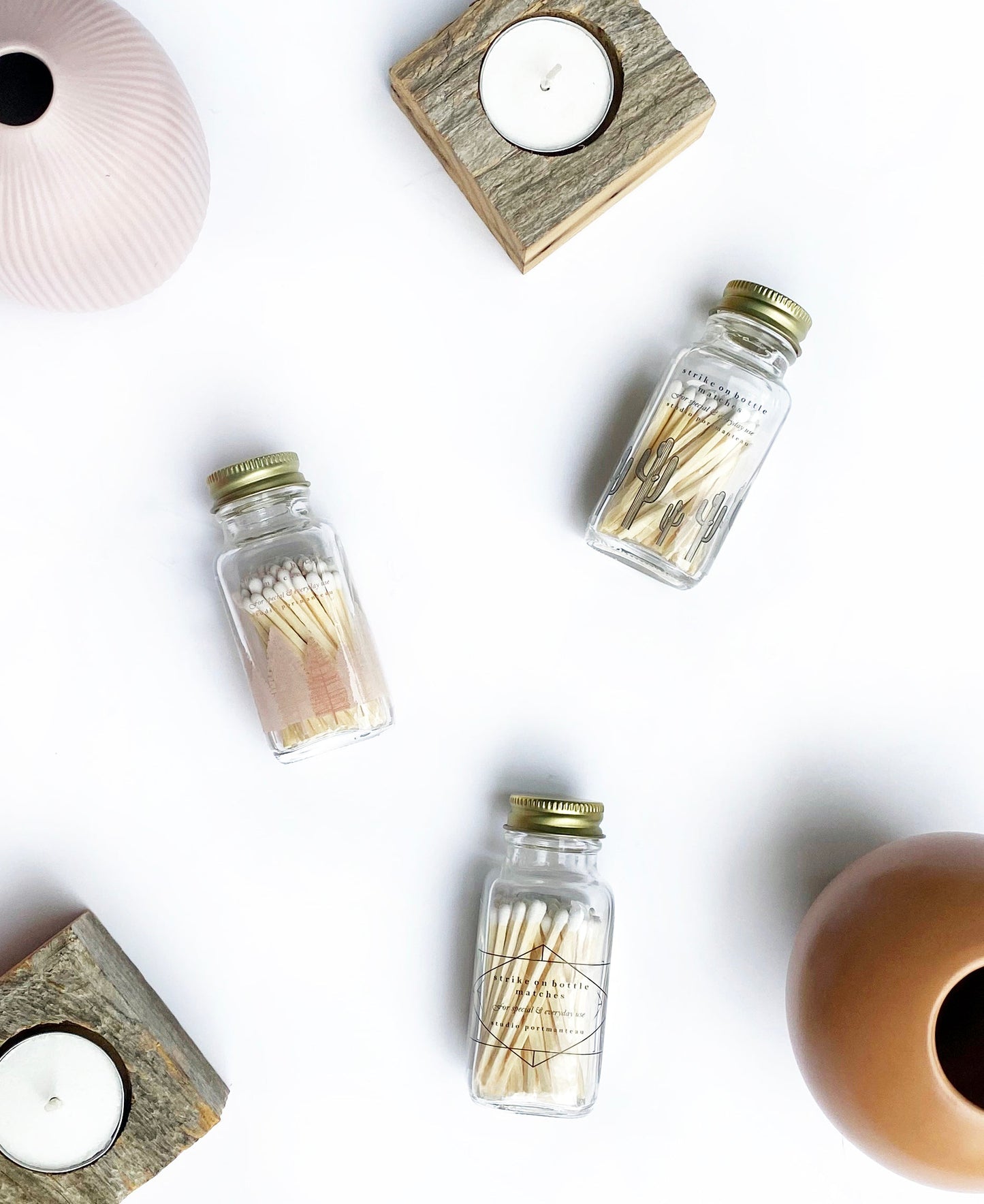 Saguaro Cactus 2" White Match Jar