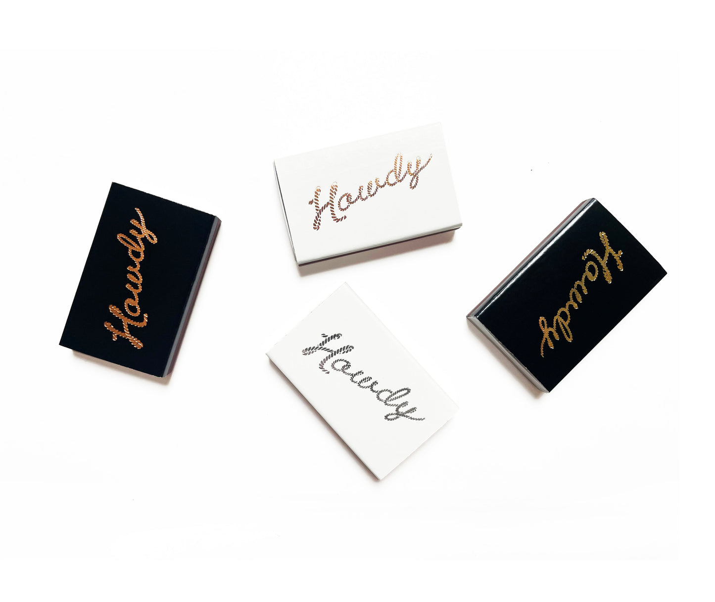 Howdy Gold Foil Embossed Matches | Classic Black Matchbox