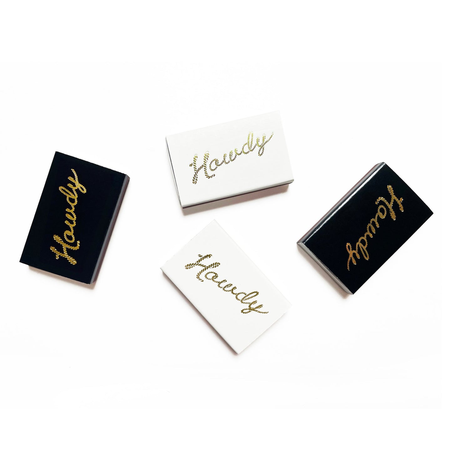 Howdy Gold Foil Embossed Matches | Classic Black Matchbox